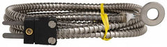 Thermo Electric - 0 to 900°F, J Surface, Thermocouple Probe - 4 Ft. Cable Length, Mini Connector, 15 Sec Response Time - Exact Tooling