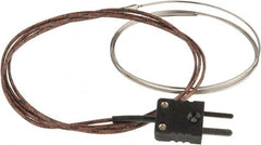 Thermo Electric - 0 to 1600°F, J Flexible, Thermocouple Probe - 3 Ft. Cable Length, Mini Connector, 25 Inch Probe Sheath Length, 3 Sec Response Time - Exact Tooling