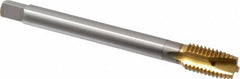 OSG - M12x1.75 Metric Coarse, 3 Flute, TiN Finish, Vanadium High Speed Steel Spiral Point Tap - Plug Chamfer, Right Hand Thread, 110mm OAL, 1-21/32" Thread Length, 0.367" Shank Diam, 6H Class of Fit - Exact Tooling