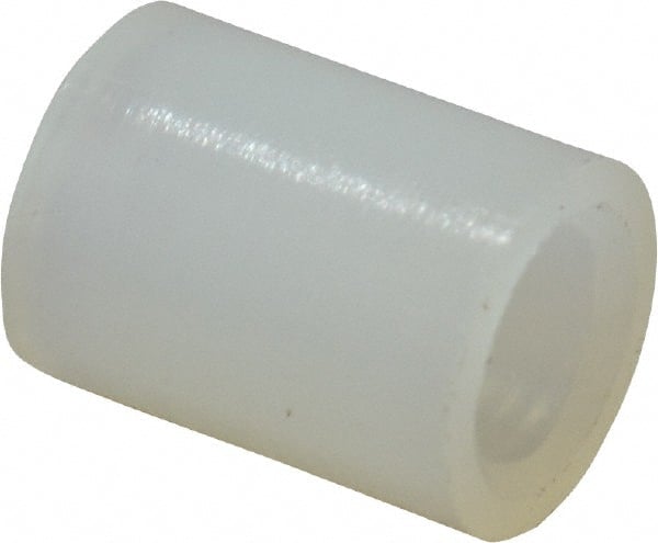 Electro Hardware - 0.116" ID x 3/16" OD, #4 Screw, Grade 101 Nylon Female Unthreaded Circuit Board Spacer - Round Body, Uncoated, 1/4" OAL - Exact Tooling