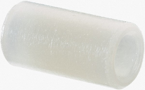 Electro Hardware - 0.116" ID x 3/16" OD, #4 Screw, Grade 101 Nylon Female Unthreaded Circuit Board Spacer - Round Body, Uncoated, 3/8" OAL - Exact Tooling