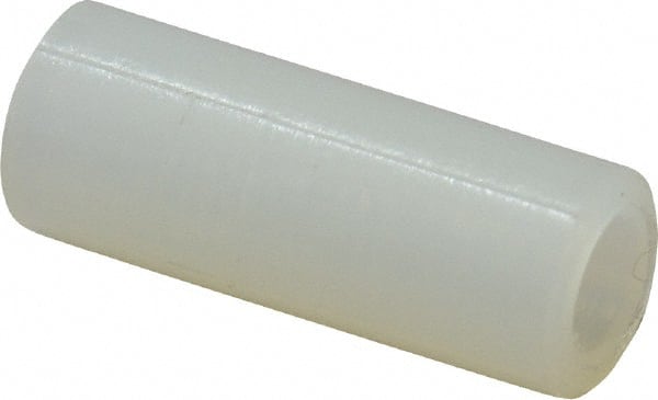 Electro Hardware - 0.116" ID x 3/16" OD, #4 Screw, Grade 101 Nylon Female Unthreaded Circuit Board Spacer - Round Body, Uncoated, 1/2" OAL - Exact Tooling
