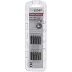 Wiha - #3, Phillips & Insert Screwdriver Bit - 1/4" Drive, 1" OAL - Exact Tooling