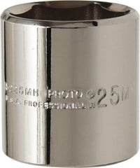 Proto - 3/8" Drive, Standard Hand Socket - 6 Points, 1-3/8" OAL, Chrome Vanadium, Chrome Finish - Exact Tooling