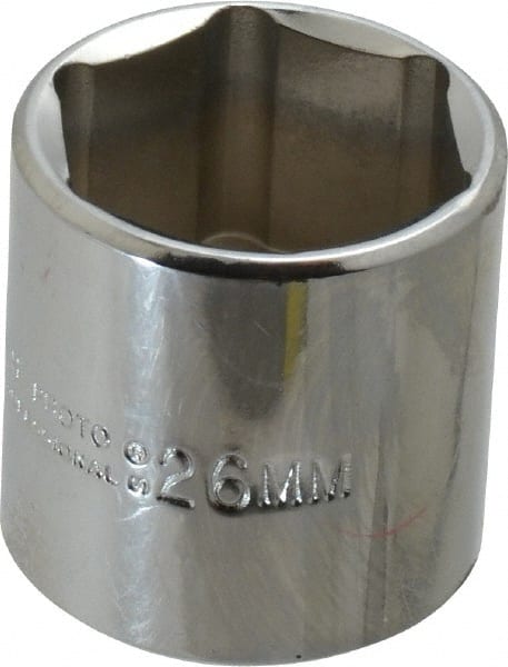 Proto - 3/8" Drive, Standard Hand Socket - 6 Points, 1-3/8" OAL, Chrome Vanadium, Chrome Finish - Exact Tooling