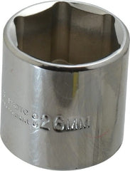 Proto - 3/8" Drive, Standard Hand Socket - 6 Points, 1-3/8" OAL, Chrome Vanadium, Chrome Finish - Exact Tooling