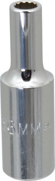 Proto - 3/8" Drive, Deep Hand Socket - 12 Points, 2-1/8" OAL, Chrome Vanadium, Chrome Finish - Exact Tooling