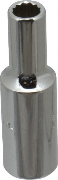 Proto - 3/8" Drive, Deep Hand Socket - 12 Point, 2" OAL, Chrome Finish - Exact Tooling