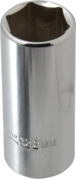 Proto - 3/8" Drive, Deep Hand Socket - 6 Points, 2-3/4" OAL, Chrome Finish - Exact Tooling