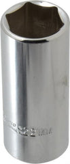 Proto - 3/8" Drive, Deep Hand Socket - 6 Points, 2-3/4" OAL, Chrome Finish - Exact Tooling