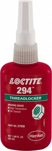 Loctite - 50 mL, Green, High Strength Liquid Threadlocker - 24 hr Full Cure Time - Exact Tooling