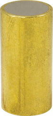 Mag-Mate - 3/8" Diam x 3/4" High, 0.2 Lb Average & 0.4 Lb Max Pull Force, Brass Alnico Shielded Magnet - 800°F Max Operating Temp, 0.032" Wall Thickness, Grade 5 Alnico - Exact Tooling
