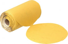 Norton - 6" Diam, 180 Grit Aluminum Oxide Adhesive PSA Disc - Fine Grade, Gold, C Weighted Backing, Flexible - Exact Tooling