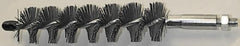 Schaefer Brush - 3" Brush Length, 1/2" Diam, Single Stem, Single Spiral Tube Brush - 4-3/4" Long, Silicone Carbide Impregnated Nylon, 8-32 Male Connection - Exact Tooling