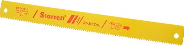 Starrett - 14" Long, 6 Teeth per Inch, Bi-Metal Power Hacksaw Blade - Toothed Edge, 1-3/8" Wide x 0.062" Thick - Exact Tooling