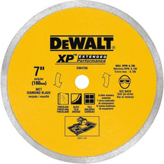 DeWALT - 7" Diam, 5/8" Arbor Hole Diam, Wet & Dry Cut Saw Blade - Diamond-Tipped, Standard Round Arbor - Exact Tooling