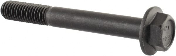 Value Collection - M10x1.50 Metric Coarse, 80mm Length Under Head, Hex Drive Flange Bolt - 35mm Thread Length, Grade 10.9 Alloy Steel, Smooth Flange, Phosphate & Oil Finish - Exact Tooling