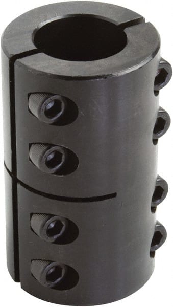 Climax Metal Products - 6mm Inside x 18mm Outside Diam, Two Piece Rigid Coupling without Keyway - 30mm Long - Exact Tooling