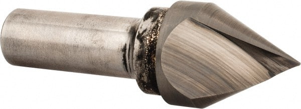 Hertel - 1-1/4" Head Diam, 3/4" Shank Diam, 1 Flute 60° Solid Carbide Countersink - Bright Finish, 3-1/2" OAL, Single End, Straight Shank, Right Hand Cut - Exact Tooling