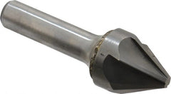 Hertel - 1" Head Diam, 1/2" Shank Diam, 6 Flute 60° Solid Carbide Countersink - Bright Finish, 3" OAL, Single End, Straight Shank, Right Hand Cut - Exact Tooling