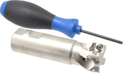 Seco - 1-1/2" Cut Diam, 0.669" Max Depth of Cut, 1-1/4" Shank Diam, 4.72" OAL, Indexable Square Shoulder End Mill - XO.X 1806.. Inserts, Weldon Shank, 90° Lead Angle, Through Coolant, Series Power Turbo - Exact Tooling