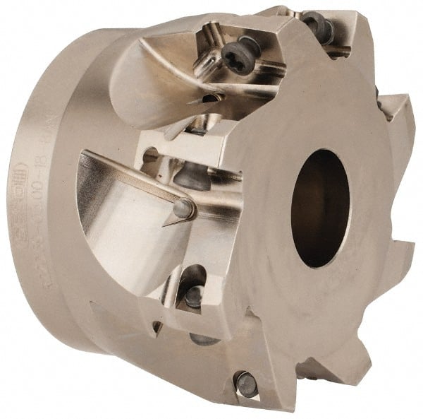 Seco - 8 Inserts, 3" Cut Diam, 1" Arbor Diam, 0.669" Max Depth of Cut, Indexable Square-Shoulder Face Mill - 0/90° Lead Angle, 1.969" High, XO.X 1806.. Insert Compatibility, Through Coolant, Series Power Turbo - Exact Tooling