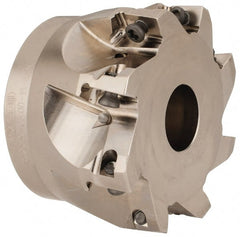 Seco - 8 Inserts, 3" Cut Diam, 1" Arbor Diam, 0.669" Max Depth of Cut, Indexable Square-Shoulder Face Mill - 0/90° Lead Angle, 1.969" High, XO.X 1806.. Insert Compatibility, Through Coolant, Series Power Turbo - Exact Tooling