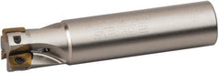 Seco - 1/2" Cut Diam, 0.197" Max Depth of Cut, 1/2" Shank Diam, 2.362" OAL, Indexable Square Shoulder End Mill - XO.X 0602 Inserts, Cylindrical Shank, 90° Lead Angle, Through Coolant, Series Nano Turbo - Exact Tooling