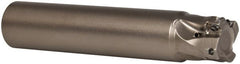 Seco - 3/4" Cut Diam, 0.197" Max Depth of Cut, 3/4" Shank Diam, 3.937" OAL, Indexable Square Shoulder End Mill - XO.X 0602 Inserts, Cylindrical Shank, 90° Lead Angle, Through Coolant, Series Nano Turbo - Exact Tooling
