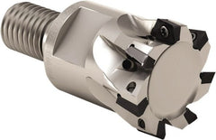 Seco - 16mm Cut Diam, 5mm Max Depth of Cut, 23mm OAL, Indexable Square Shoulder End Mill - XO.. 0602 Inserts, M8 Modular Connection, 90° Lead Angle, Through Coolant, Series Nano Turbo - Exact Tooling