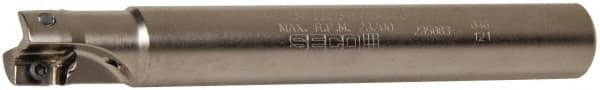 Seco - 3/4" Cut Diam, 0.433" Max Depth of Cut, 3/4" Shank Diam, 5.91" OAL, Indexable Square Shoulder End Mill - XO.X 1204.. Inserts, Cylindrical Shank, 90° Lead Angle, Through Coolant, Series Super Turbo - Exact Tooling
