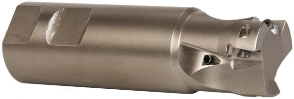 Seco - 1-1/4" Cut Diam, 0.433" Max Depth of Cut, 1-1/4" Shank Diam, 4-1/4" OAL, Indexable Square Shoulder End Mill - XO.X 1204.. Inserts, Weldon Shank, 90° Lead Angle, Through Coolant, Series Super Turbo - Exact Tooling