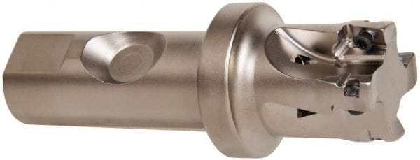 Seco - 1-1/4" Cut Diam, 0.433" Max Depth of Cut, 1" Shank Diam, 4-1/4" OAL, Indexable Square Shoulder End Mill - XO.X 1204.. Inserts, Weldon Shank, 90° Lead Angle, Through Coolant, Series Super Turbo - Exact Tooling