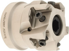 Iscar - 5 Inserts, 1-1/2" Cut Diam, 3/4" Arbor Diam, 0.492" Max Depth of Cut, Indexable Square-Shoulder Face Mill - 0/90° Lead Angle, 1.57" High, T490 LN.. 1306 Insert Compatibility, Through Coolant, Series Helitang - Exact Tooling