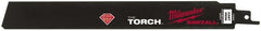 Milwaukee Tool - 9" Long, Steel Reciprocating Saw Blade - Straight Profile, Continuous Edge, Tang Shank - Exact Tooling