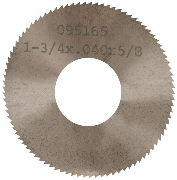 Made in USA - 1-3/4" Diam x 0.04" Blade Thickness x 5/8" Arbor Hole Diam, 90 Tooth Slitting and Slotting Saw - Arbor Connection, Solid Carbide, Concave Ground - Exact Tooling