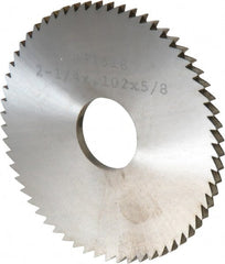 Made in USA - 2-1/4" Diam x 0.102" Blade Thickness x 5/8" Arbor Hole Diam, 60 Tooth Slitting and Slotting Saw - Arbor Connection, Solid Carbide, Concave Ground - Exact Tooling