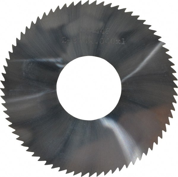 Made in USA - 2-3/4" Diam x 0.04" Blade Thickness x 1" Arbor Hole Diam, 72 Tooth Slitting and Slotting Saw - Arbor Connection, Solid Carbide, Concave Ground - Exact Tooling