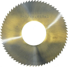 Made in USA - 2-3/4" Diam x 0.045" Blade Thickness x 1" Arbor Hole Diam, 72 Tooth Slitting and Slotting Saw - Arbor Connection, Solid Carbide, Concave Ground - Exact Tooling