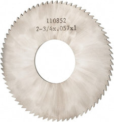 Made in USA - 2-3/4" Diam x 0.057" Blade Thickness x 1" Arbor Hole Diam, 72 Tooth Slitting and Slotting Saw - Arbor Connection, Solid Carbide, Concave Ground - Exact Tooling