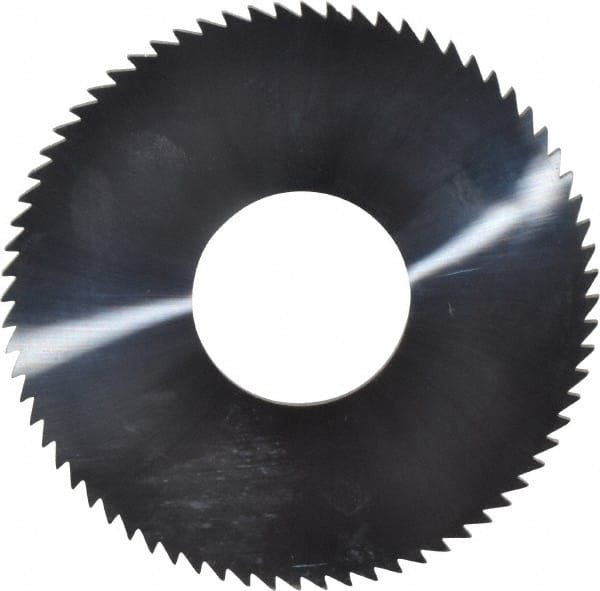 Made in USA - 2-3/4" Diam x 0.072" Blade Thickness x 1" Arbor Hole Diam, 72 Tooth Slitting and Slotting Saw - Arbor Connection, Solid Carbide, Concave Ground - Exact Tooling