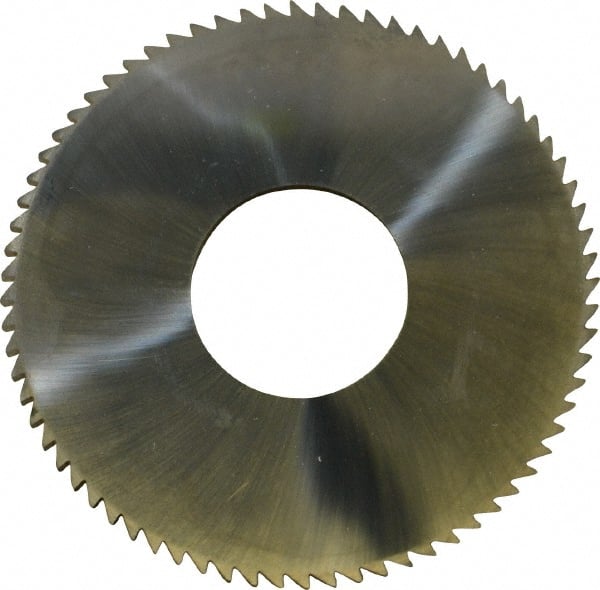 Made in USA - 2-3/4" Diam x 0.128" Blade Thickness x 1" Arbor Hole Diam, 72 Tooth Slitting and Slotting Saw - Arbor Connection, Solid Carbide, Concave Ground - Exact Tooling