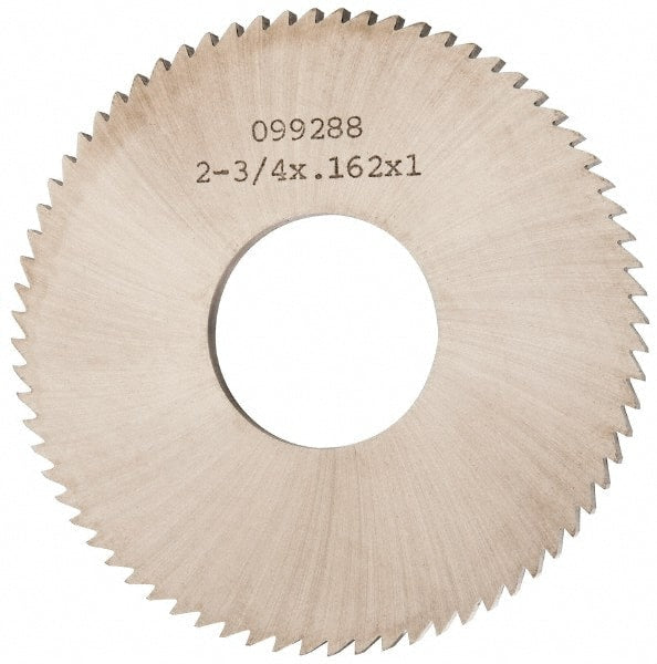 Made in USA - 2-3/4" Diam x 0.162" Blade Thickness x 1" Arbor Hole Diam, 72 Tooth Slitting and Slotting Saw - Arbor Connection, Solid Carbide, Concave Ground - Exact Tooling