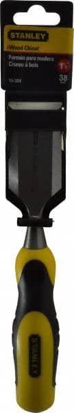 Stanley - 9" OAL x 1-1/2" Blade Width Wood Chisel - 1-1/2" Tip, Polypropylene Handle - Exact Tooling