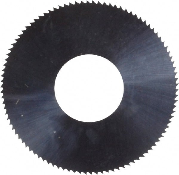 Made in USA - 1" Diam x 0.008" Blade Thickness, 3/8" Arbor Hole Diam, 98 Teeth, Solid Carbide Jeweler's Saw - Uncoated - Exact Tooling