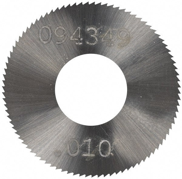Made in USA - 1" Diam x 0.01" Blade Thickness, 3/8" Arbor Hole Diam, 98 Teeth, Solid Carbide Jeweler's Saw - Uncoated - Exact Tooling