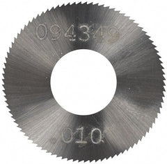 Made in USA - 1" Diam x 0.01" Blade Thickness, 3/8" Arbor Hole Diam, 98 Teeth, Solid Carbide Jeweler's Saw - Uncoated - Exact Tooling