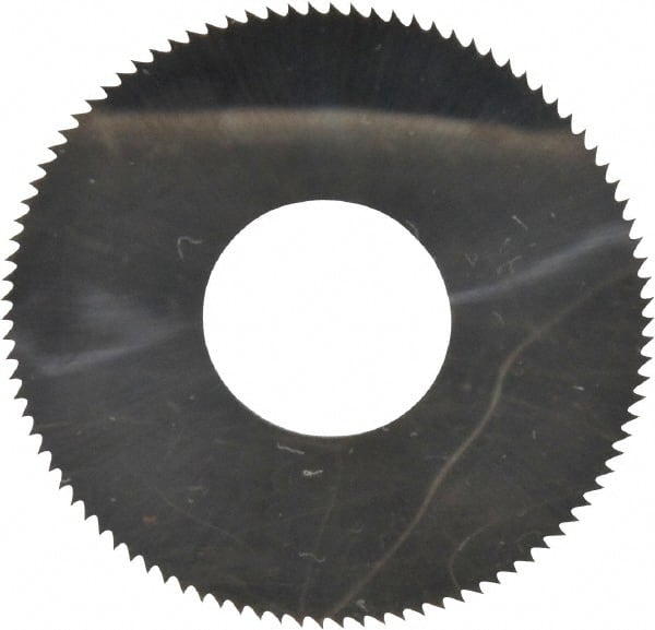 Made in USA - 1" Diam x 0.014" Blade Thickness, 3/8" Arbor Hole Diam, 98 Teeth, Solid Carbide Jeweler's Saw - Uncoated - Exact Tooling