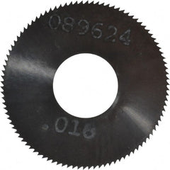 Made in USA - 1" Diam x 0.016" Blade Thickness, 3/8" Arbor Hole Diam, 98 Teeth, Solid Carbide Jeweler's Saw - Uncoated - Exact Tooling