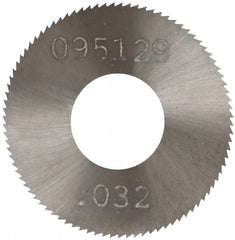 Made in USA - 1" Diam x 0.032" Blade Thickness, 3/8" Arbor Hole Diam, 98 Teeth, Solid Carbide Jeweler's Saw - Uncoated - Exact Tooling